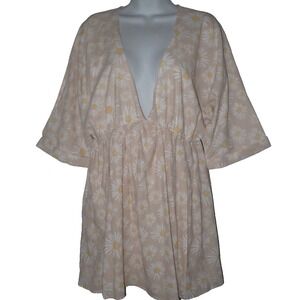 Girl and the Sun Verity Daisy Print Dress Women M‎ NEW Mini Summer Retro